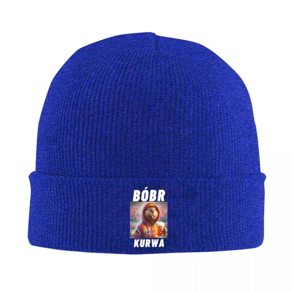 Bobr Kurwa Drinking Beer Knitted Bonnet Caps 100% Cotton Fashion Keep Warm Hats