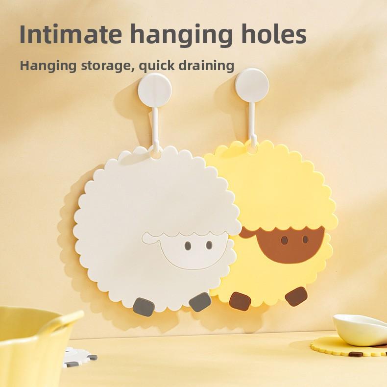 Cartoon Sheep Silicone Trivets, Heat Resistant Placemats for Dining Table, Non-Slip Insulation Pads for Bowls, Cups, and Dishes