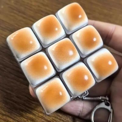 New Caramel Bread Fidget Keychain Keys Button DIY Keyboard Keycap Keychain Pass The Time Keycap Clicker Toy Adult Kids Keychains
