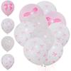 50/10pcs Bow Theme Latex Balloon 12 Inches Bowknot Print White Balloons for Kids Girls Birthday Baby Shower Wedding Party Decor