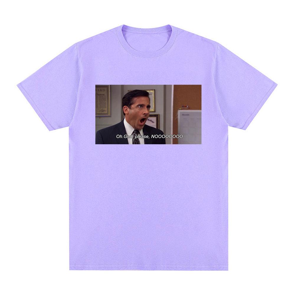 Michael Scott Homage The Office Men T Shirt Tv Series Oh God Please NO Graphic Short Sleeve T Shirts Cotton Oversized T-shirt