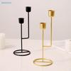 Modern 2-Tier Metal Candle Holders - Retro Candlelight Dinner Prop, Minimalist Romantic Table Ornament for Home Use