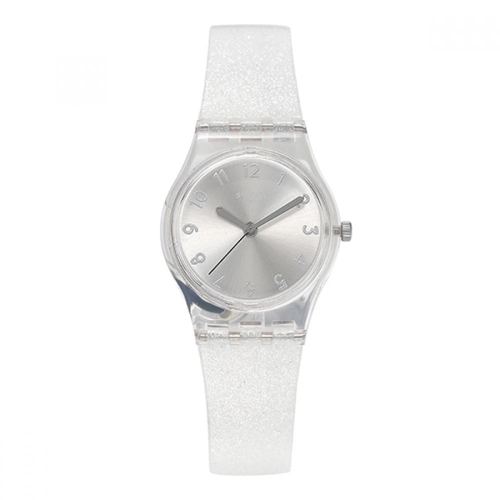 

SWatch Lk343e Время SWatch Серебряный GliStar Too Женские уретановые часы LK343E