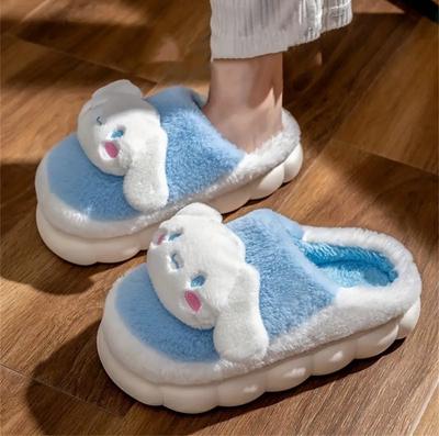 Winter Cute Cartoon Cotton Shoes Women's Winter Warm Non-slip Thick-soled Fluffy Shoes Indoor Comfortable Cotton Slippers