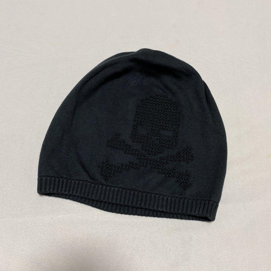 

[Б/У] mastermindJAPAN Вязаная шапка-бини с бисером в виде черепа