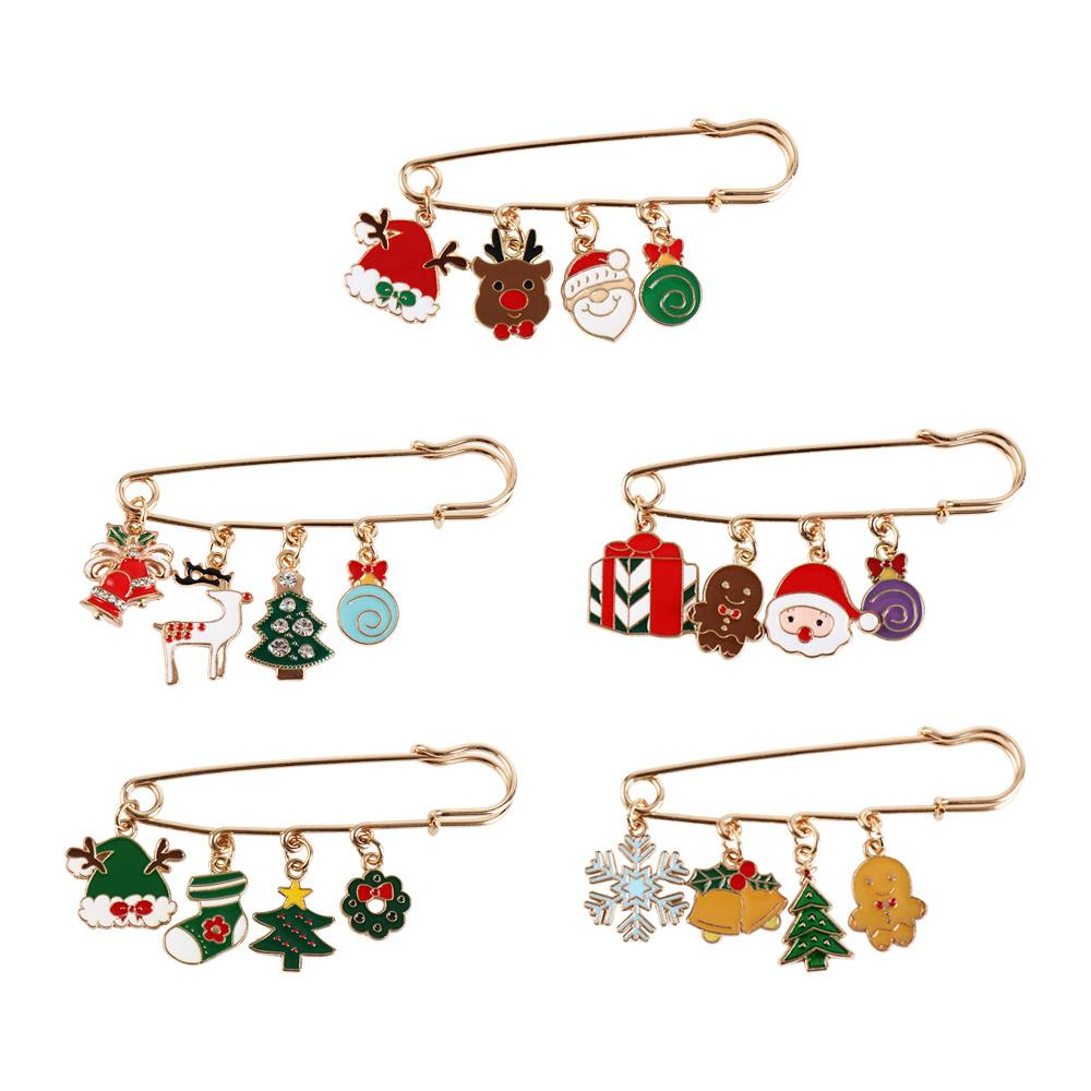 Decorative Santa Claus Jewelry Accessories Christmas Brooch Lapel Pin Brooches Christmas Buckle Pin