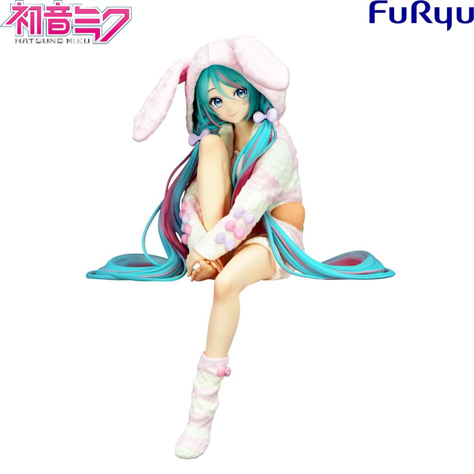 Discover Intime Anime 15Cm Hatsune Miku Figure Noodle Stopper Figure Rabbit Ear Pajamas Model Toy Doll Aciton Figure Collection Pvc Gifts
