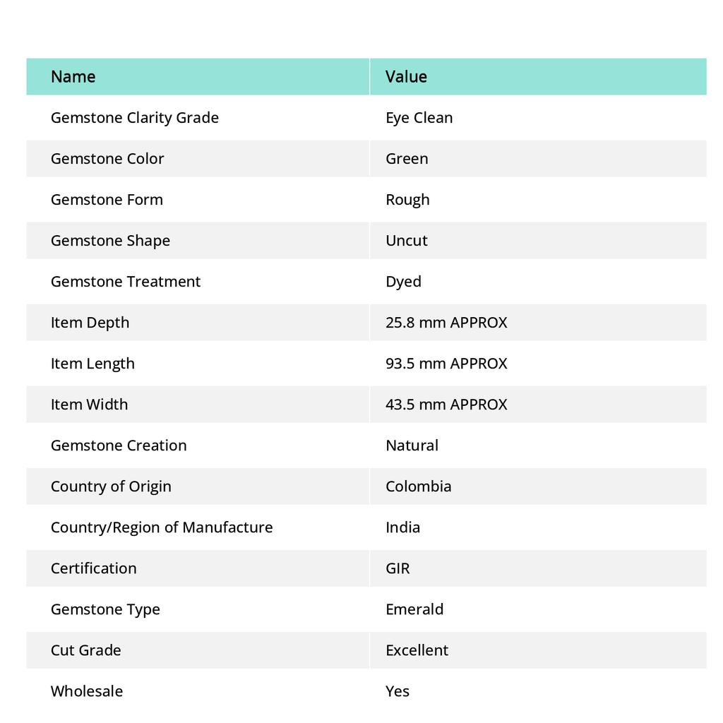 Emerald Green Natural 500.05 Ct Uncut Rough Earth Mined Loose Gemstone CERTIFIED am00-23-Sa
