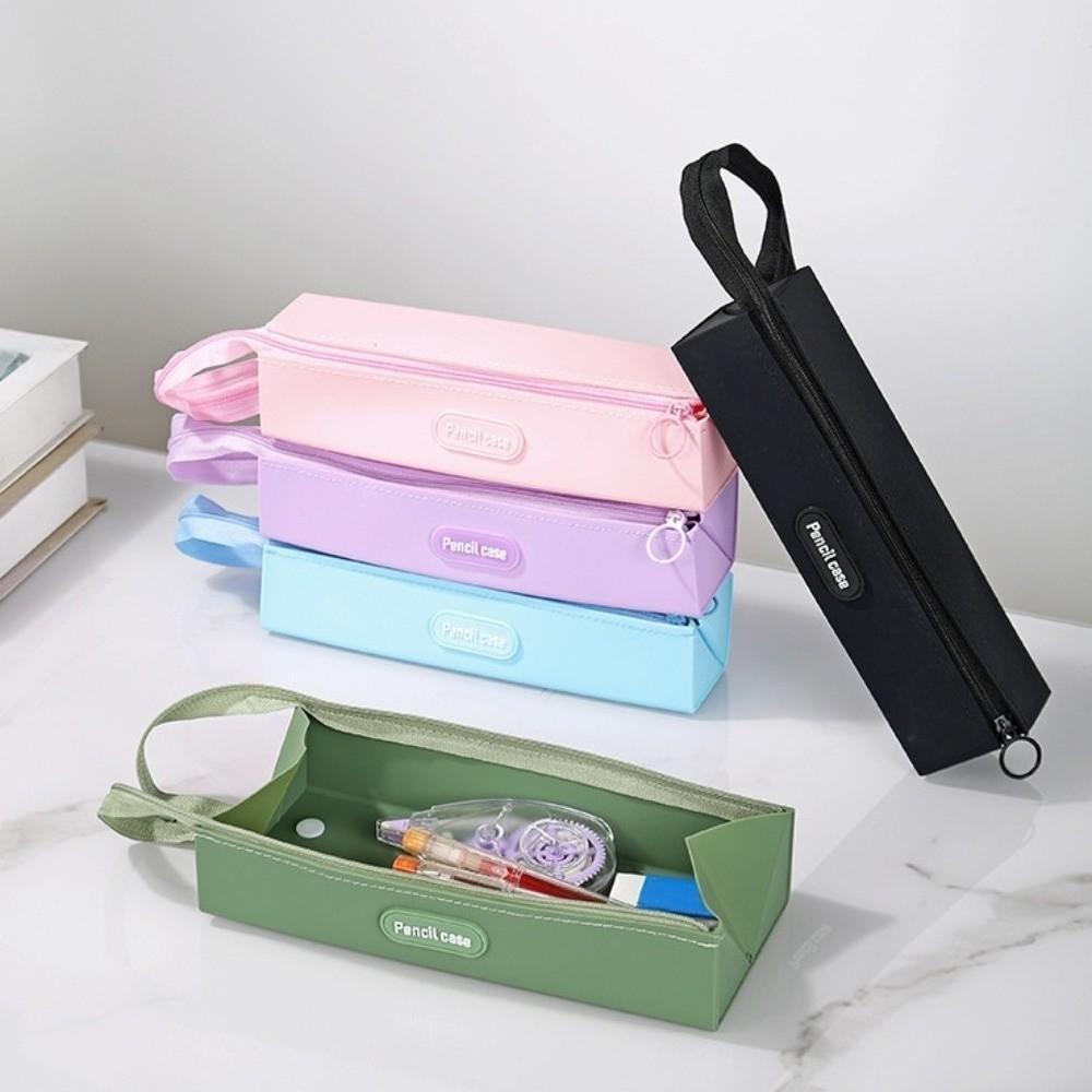 Zipper Silicone Pencil Case Large Capacity Pencil Bag Pencil Box Stationery Organizer Girls Boys