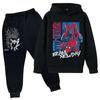 Kids Trendy Printed Pullover Hoodie and Sweatpants Set - Loose Fit Long Sleeve Casual 2 Piece Outfit