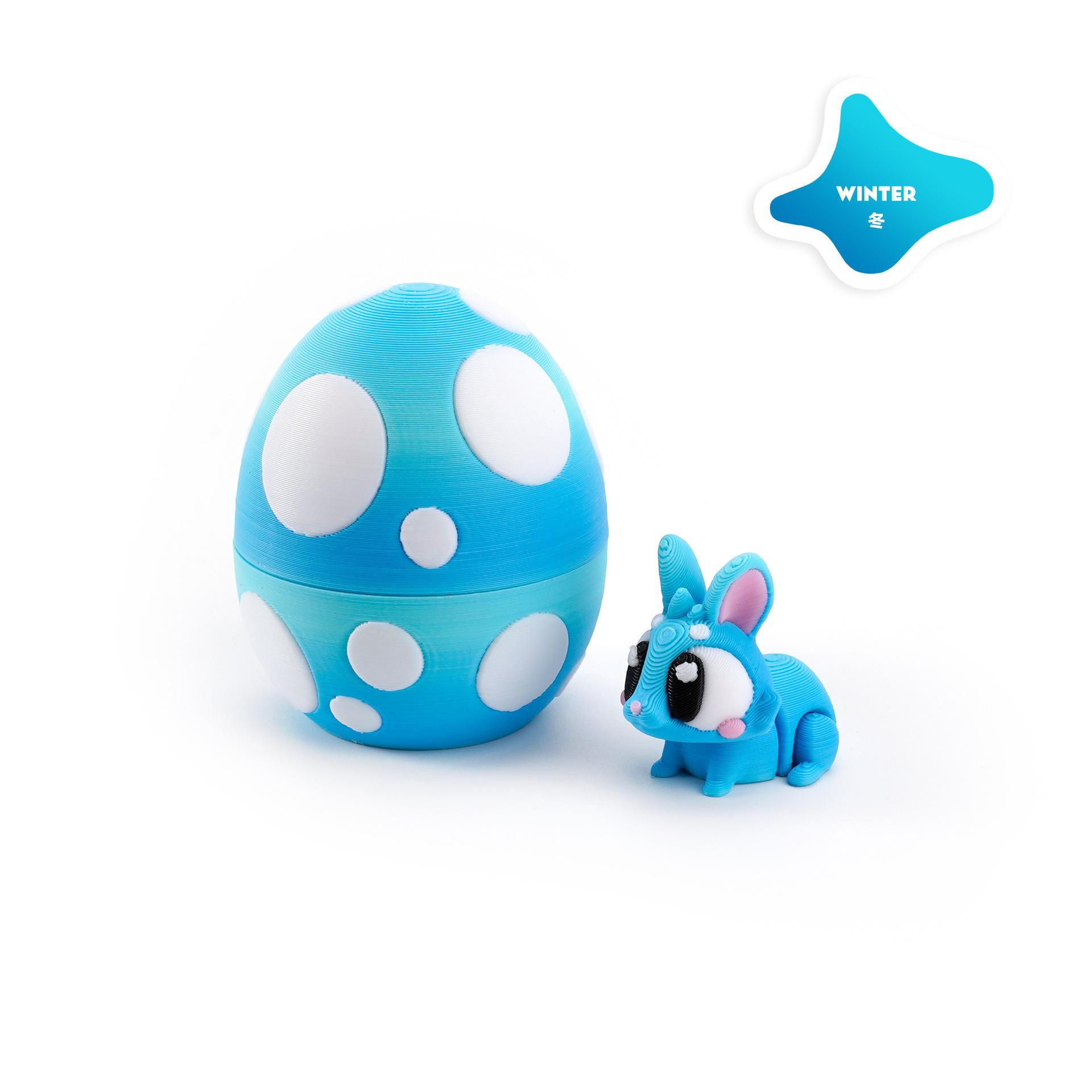

Toys Kids Childrens 1PCs 3D Printed Rabbit Eggs Animal Scale Ratio Model Colorful Easter Rabbit Home Desktop Ornament Happy Easter Gift Present for синий