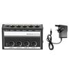 Amplificatore per Cuffie Portatile a 4 Canali in Metallo a Basso Rumore Amplificatore Mono per Auricolari per Studio e Palco Bianco