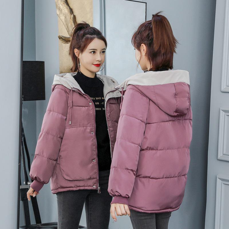 Cotton-padded Women's Clothing Winter Short Loose Down Cotton-padded Women's Padded Jacket Loose Hooded Jacket
