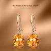 Zhenrong Gold-Plated Yellow Crystal Zircon Earrings - European & American Luxury Drop Engagement Earrings for Women