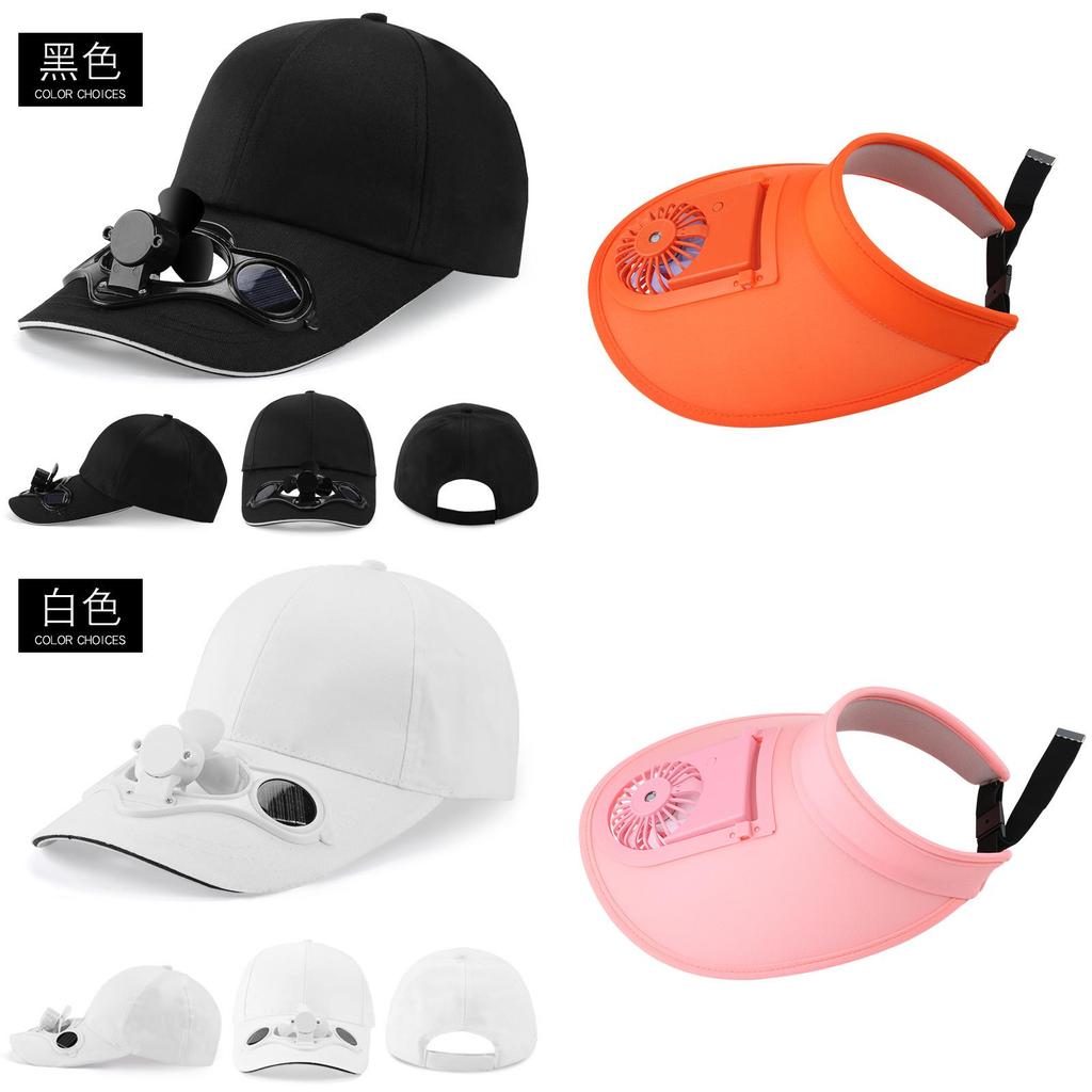 Chapeau Ventilateur Solaire Pour Hommes Femmes Avec Visière Et Casquette d'Été Protection Solaire