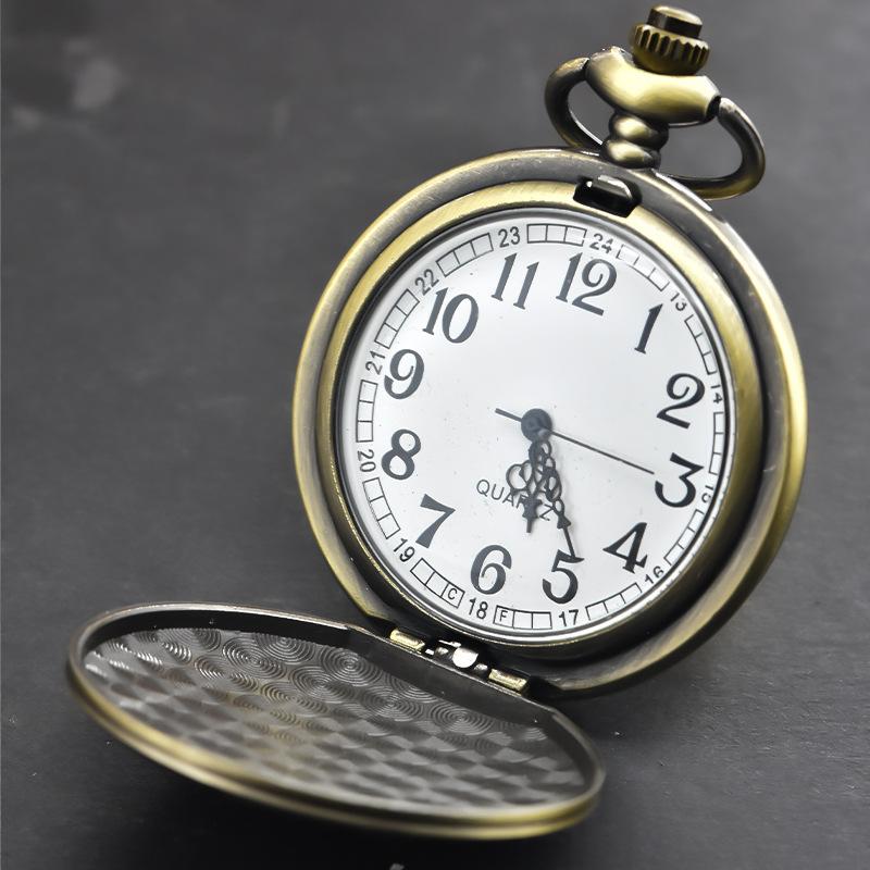 Antique Dial Men Women Quartz Pocket Watch Vintage Bronze Pendant Necklace Clock Gifts