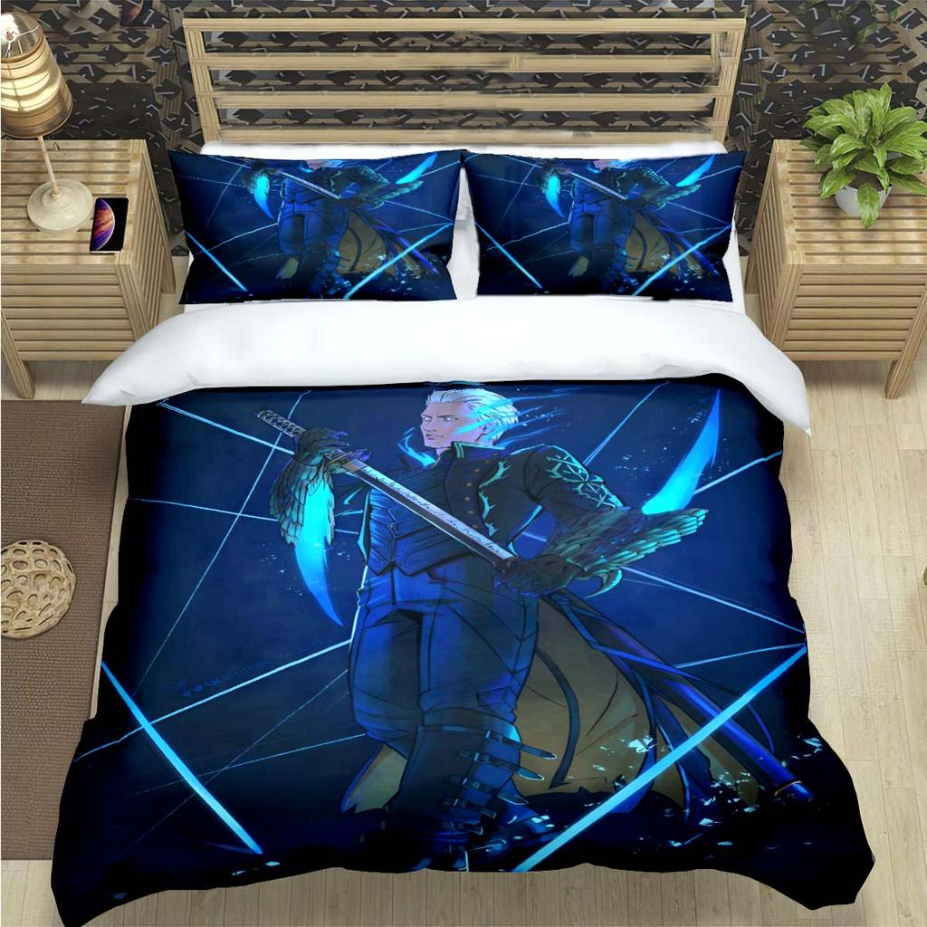 Comforter Fashion D-Devil May Cry Game Print Bedding Sets Exquisite Bed Supplies Set Bed Comforter Set Bedding Set Luxury Gift