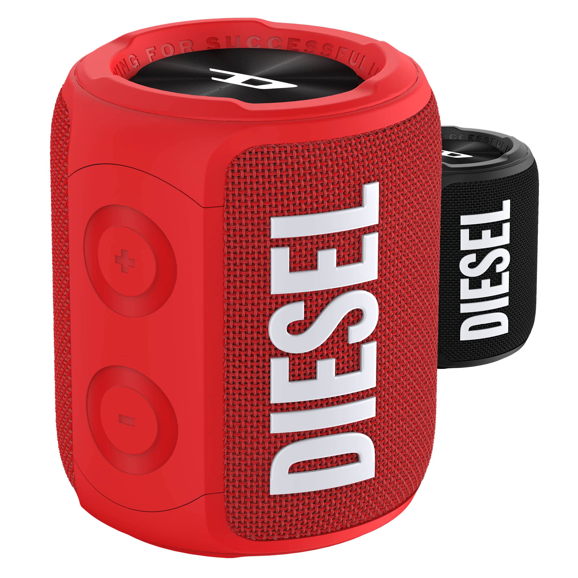 

DIESEL Bluetooth Speaker Double Subwoofer Deep Bass Up to 14 Hours Music Playback Wireless Stereo Pairing of 2 Speakers IPX7 Waterproof Wrist Strap