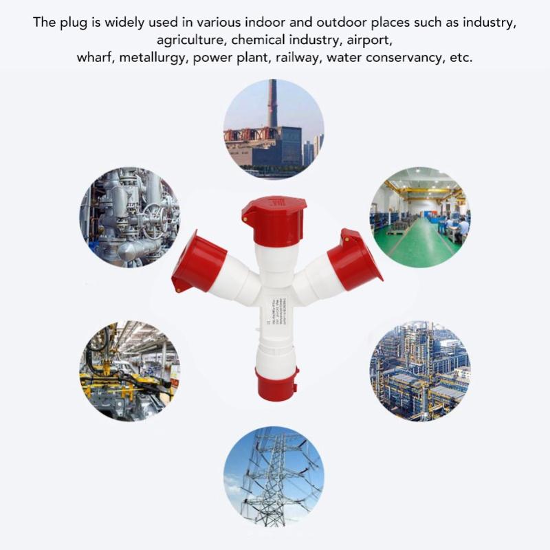 5 Pin Industrial Plug Multiple Socket 380-415V 3 Phase 16A Waterproof PA66 Shell Aviation Connector