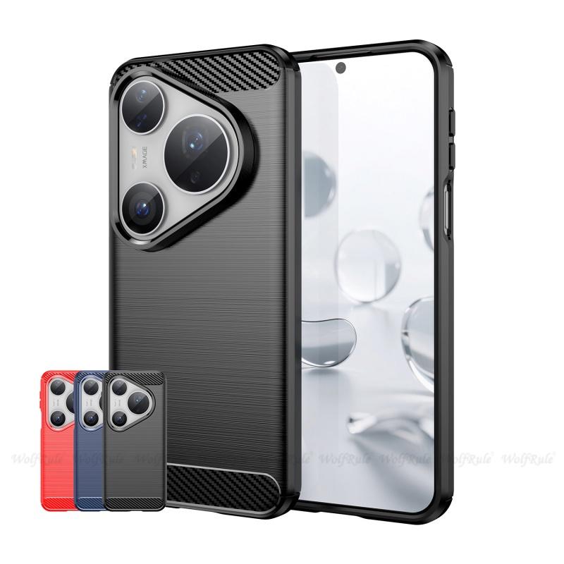For Huawei Pura 80 Ultra Case Cover Huawei Pura 80 Ultra Capa Shockproof Back Soft TPU Carbon Fiber Fundas Huawei Pura 80 Ultra