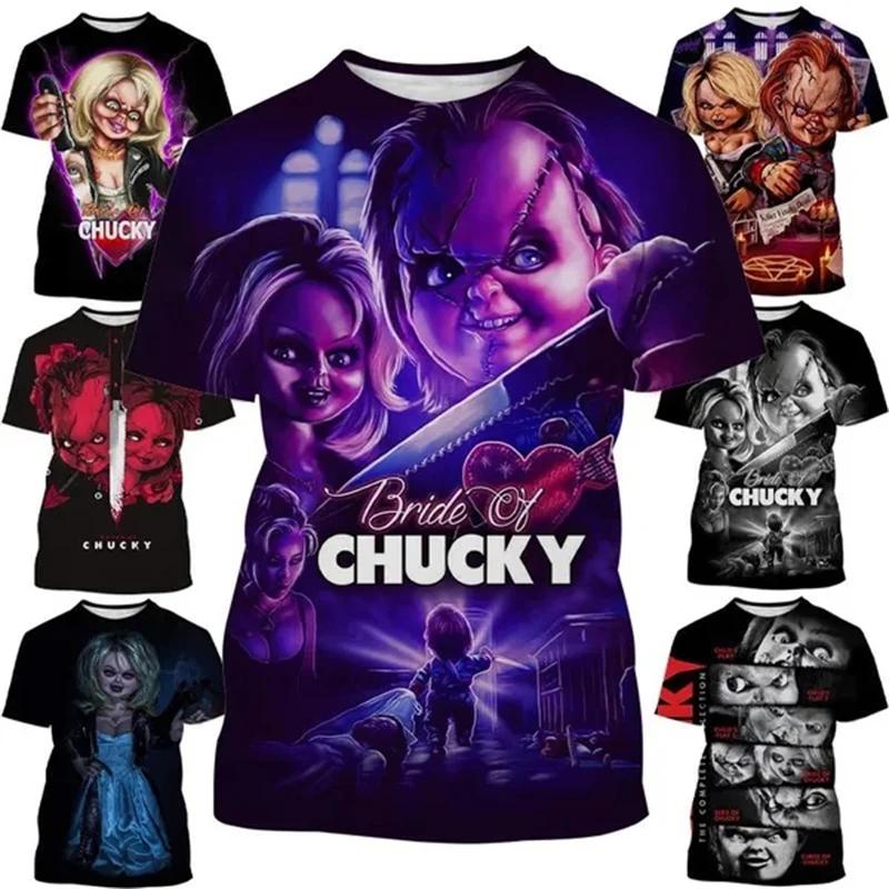 

Horror Movie Bride Of Chucky T Shirt New Arrivals Men Summer T-Shirt 3D Print Mens Short Sleeve TShirt Hip Hop Unisex Casual Top 6XL