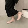 Xiaoxiangfeng low-heeled square-headed black single shoes women's 2025 new autumn and winter retro gentle plush commuter fluffy shoes