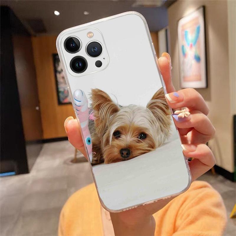 Phone Case For Iphone 17 Pro Max Air 16 15 14 13 Pro Max 15 16 Pro 15Plus Cute Yorkshire Terrier Dog Case Funda Capa Cell