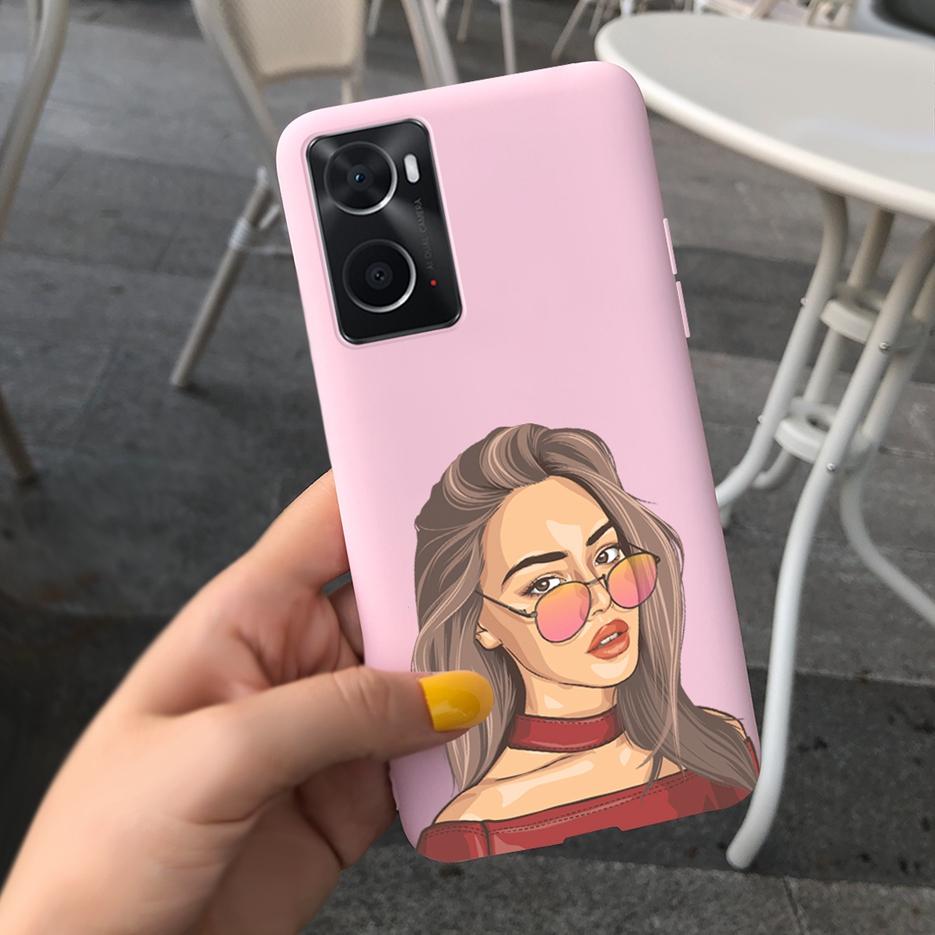 For Oppo A76 Case CPH2375 Fashion Cartoon Girls Cover For Oppo A96 Soft Silicone Case For Oppo A36 A 76 96 OppoA76 OppoA96 Shell
