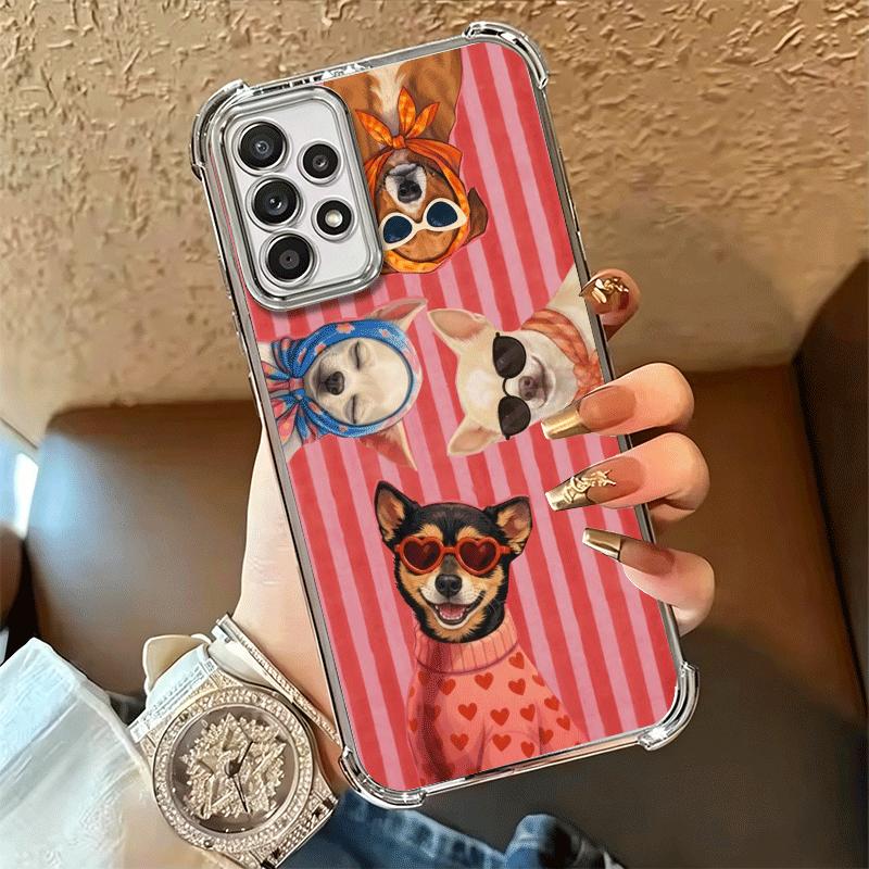 Chihuahua Puppy Teacup Dog Plating Phone Case For Samsung A17 A07 A37 A57 A16 A56 A15 A55 A14 A54 A13 A53 A26 A36 A25 A35 A24 A3