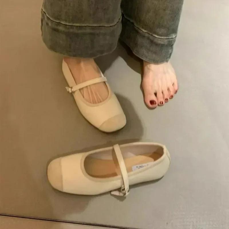 Designer Silvery Women Ballet Flats Fashion Ladies Casual Soft Sole Flats Spring Women's Comfort Shallow Ballerina Shoes