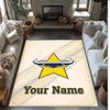 North Queensland Cowboys Crystal Velvet Rug, Custom Name Text Personalized Non‑Slip Floor Mat for Home Decor Gift