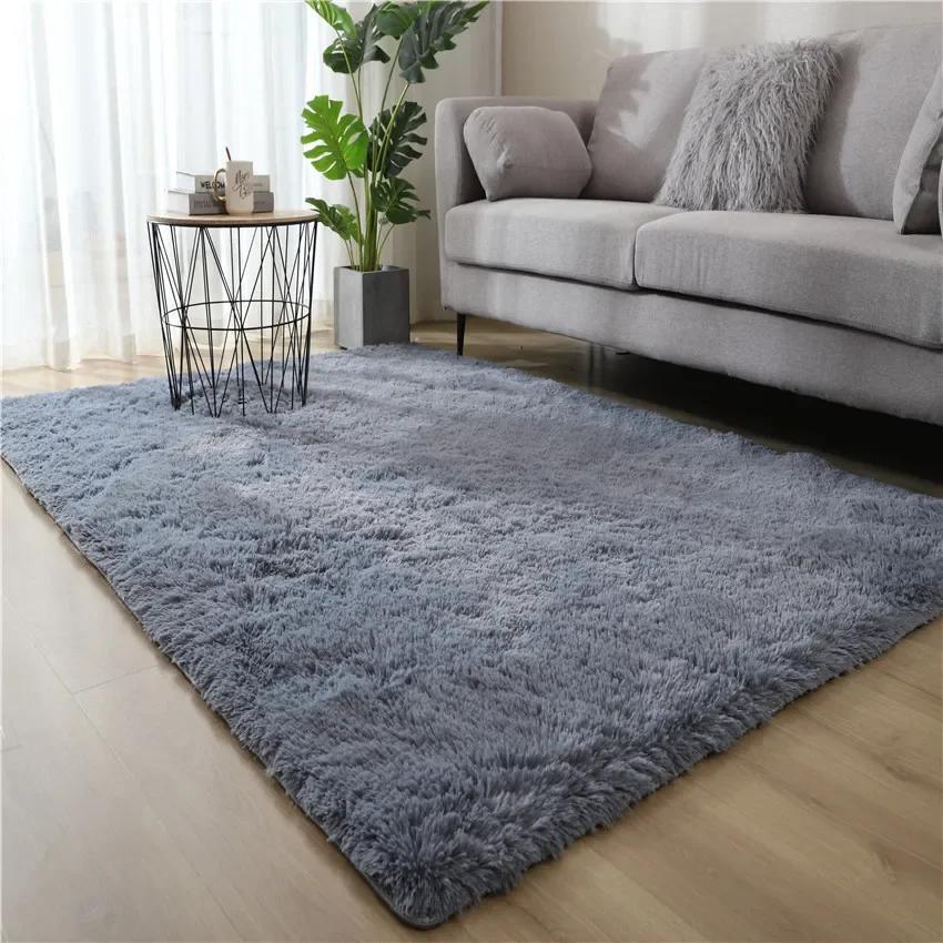 Plush Pink Carpet Living Room Decoration Fluffy Rug Thick Bedroom Carpets Anti Slip Floor Soft Solid Large Carpets