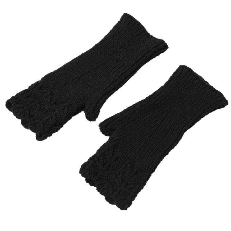 Winter Hand Gloves Soft Warm Gloves Stretchy Fingerless Mittens With Thumb Hole