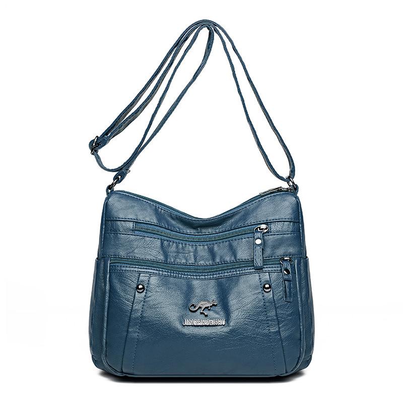 Bag women's new medium mother bag large capacity fashionable simple versatile pu soft leather simple casual shoulder bag