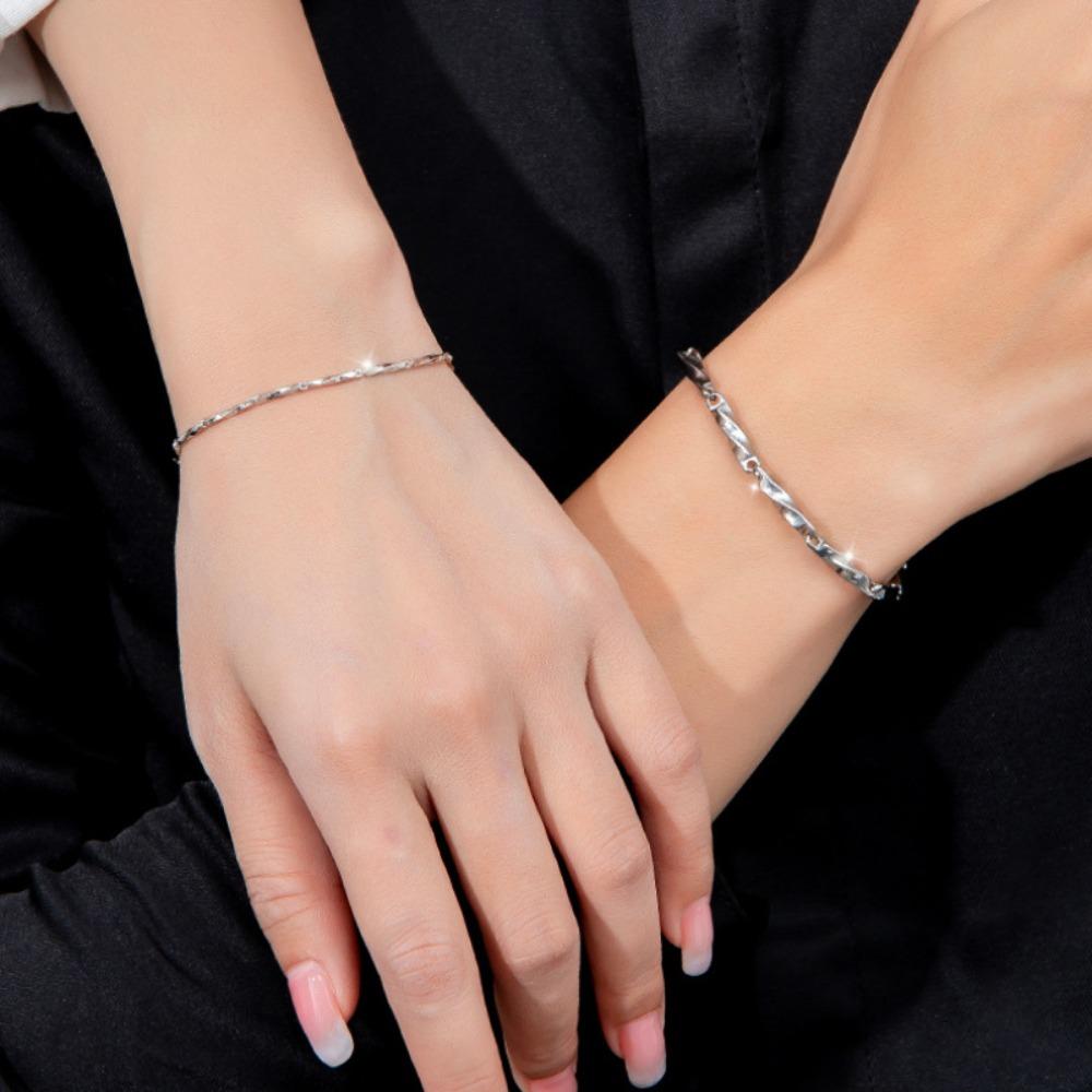 Valentine's Day Simple Thin Bracelet Flower Couple Bangle Classic Lovers Bracelet  Gifts