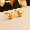 DIEYURO 316L Stainless Steel Gold Heart Stud Earrings For Women Girl New Fashion Small Ear Jewelry Lady Wedding Gift