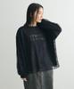 Pullover Lace Docking Logo Black [Green Parks] Sweater, Pullover, Women's,