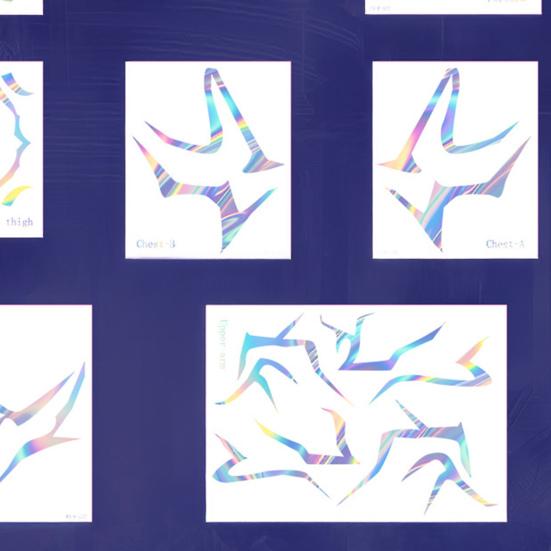 8 ark Anime Tatoveringsklistremerker Svettebestandige Vanntette Midlertidige Tatoveringer Full Dekning Kroppskunst for Cosplay Halloween Cosplay Festtilbehør