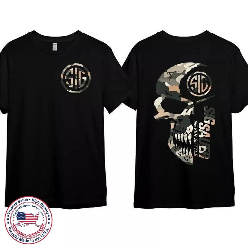 2025 Summer Camo With Sig Never Settle Unisex T-Shirt All Sizes S