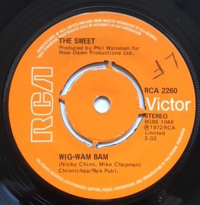7-Zoll-Schallplatte SWEET WigWam Bam RCA2260 RCA Victor 1972 UK Rock Gebraucht