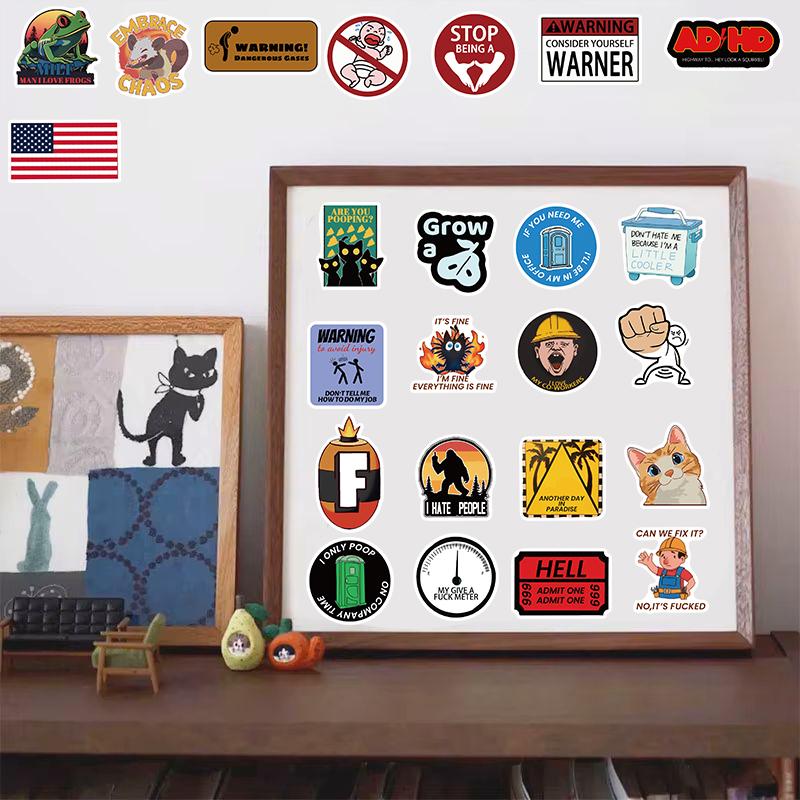 50/100PCS Adult Fun Sticker Painting Nostalgia DIY Coffee Laptop Landscape Motorcycle Waterproof Suitcases Scrapbook Sticker