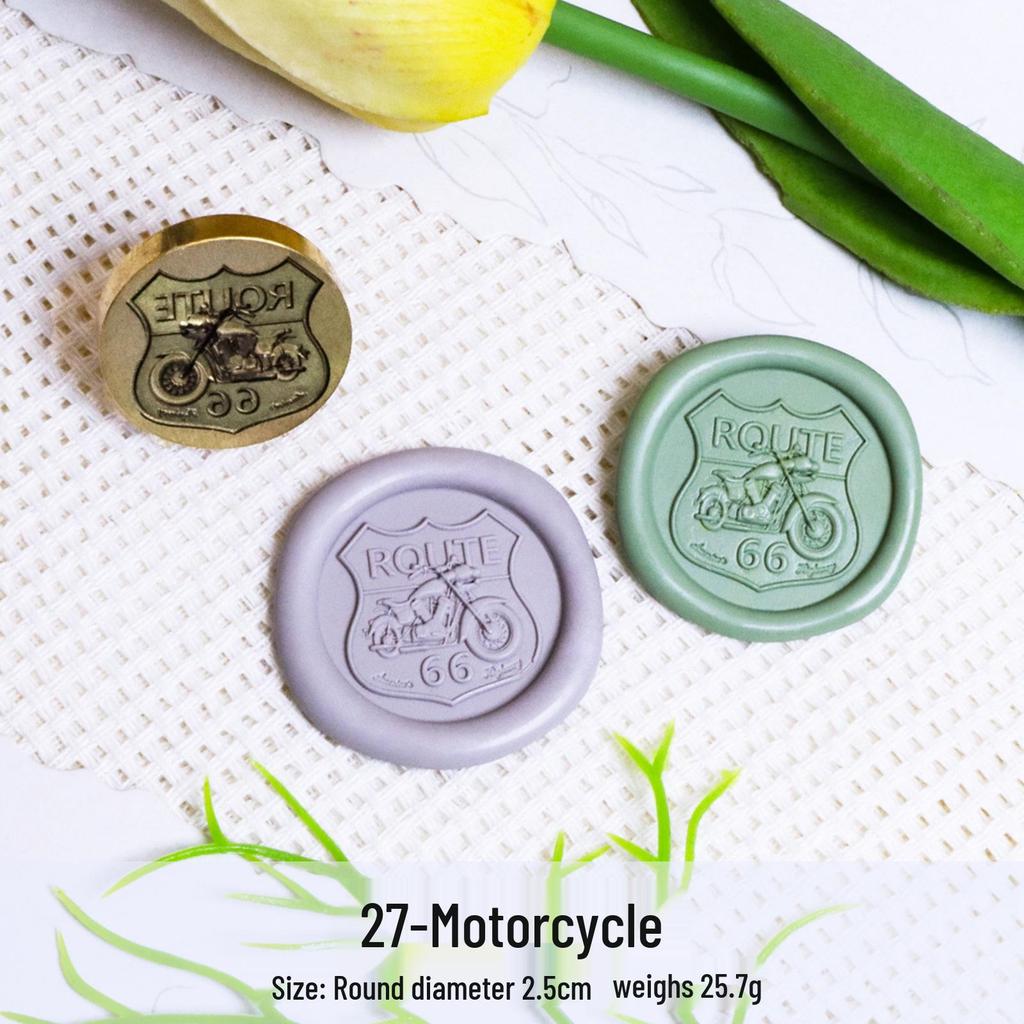 Three-Dimensional Engraved Brass Wax Seal Stamp Head with Frosted Irregular Multi-Layer Design