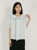VINCENT NAVY Santorini Frill Blouse_Blue