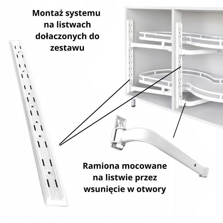 Corner Cargo Kidney Basket Right 400 Silent White For Corner Cabinet