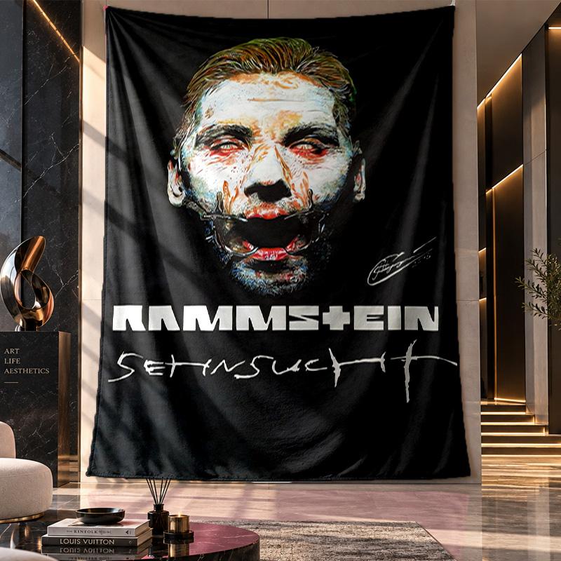 Tapiserie de perete, Panou textil imprimat Rammstein Pentru Decorarea Camerei de Cămine, Petreceri