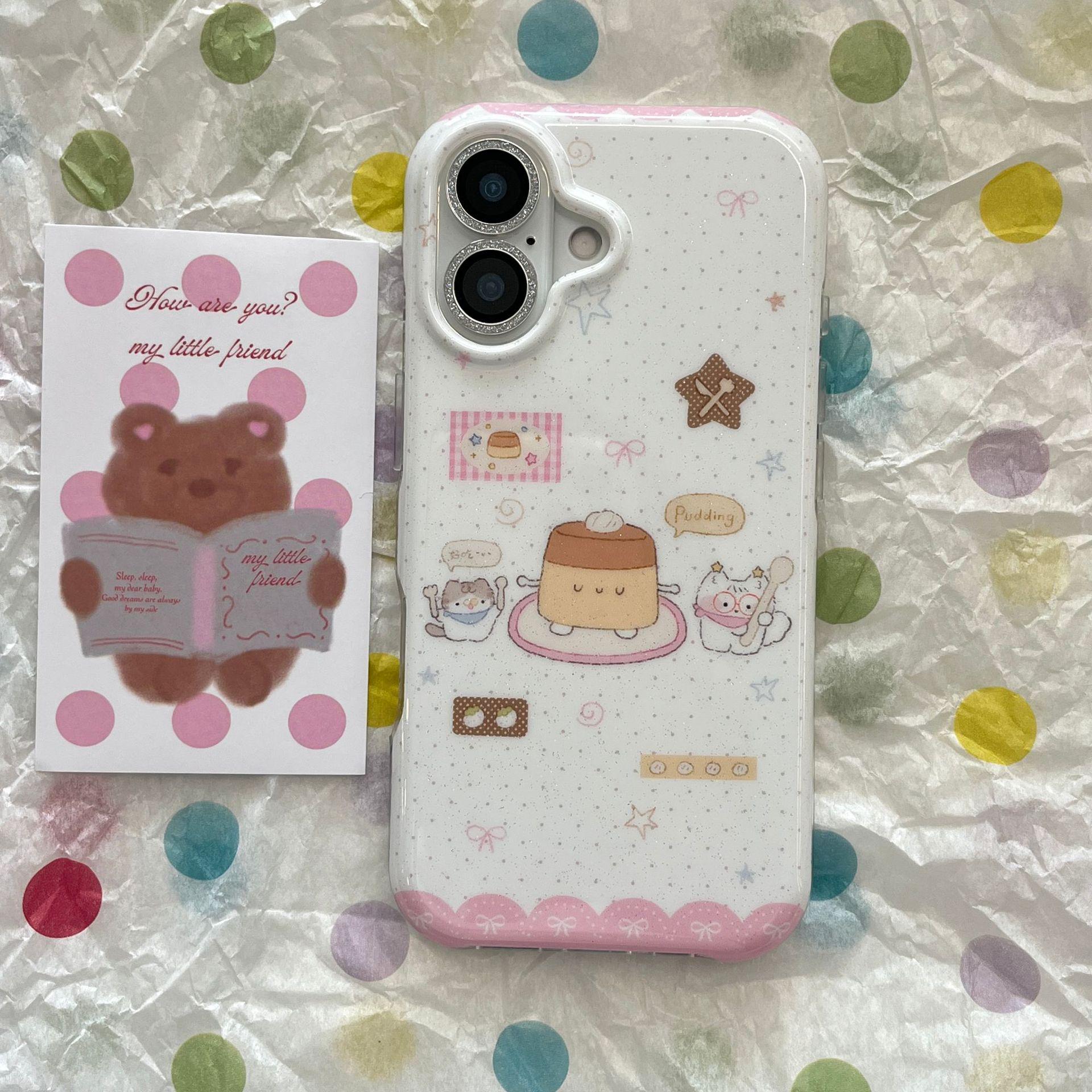 

Girly Pink Polka Dot Heart iPhone 17 Pro Max Case with Chain iPhone 15