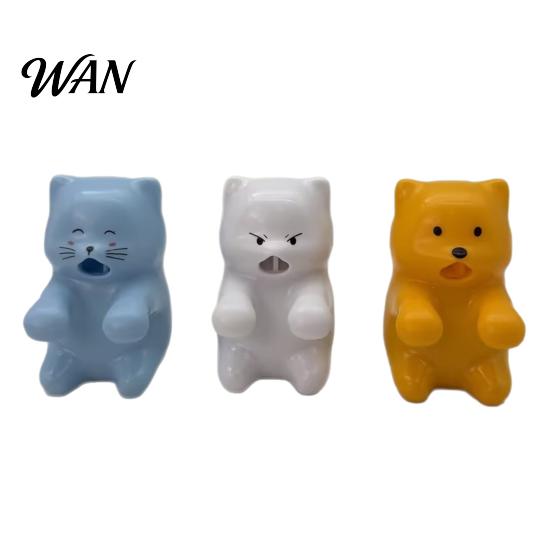 Hot Drink Cooler Cup Edge Clip-on Mini Fan Cartoon Animal Cooling Rechargeable Cat Bear Shaped Drinks Coffee Tea Meals Dishware Food