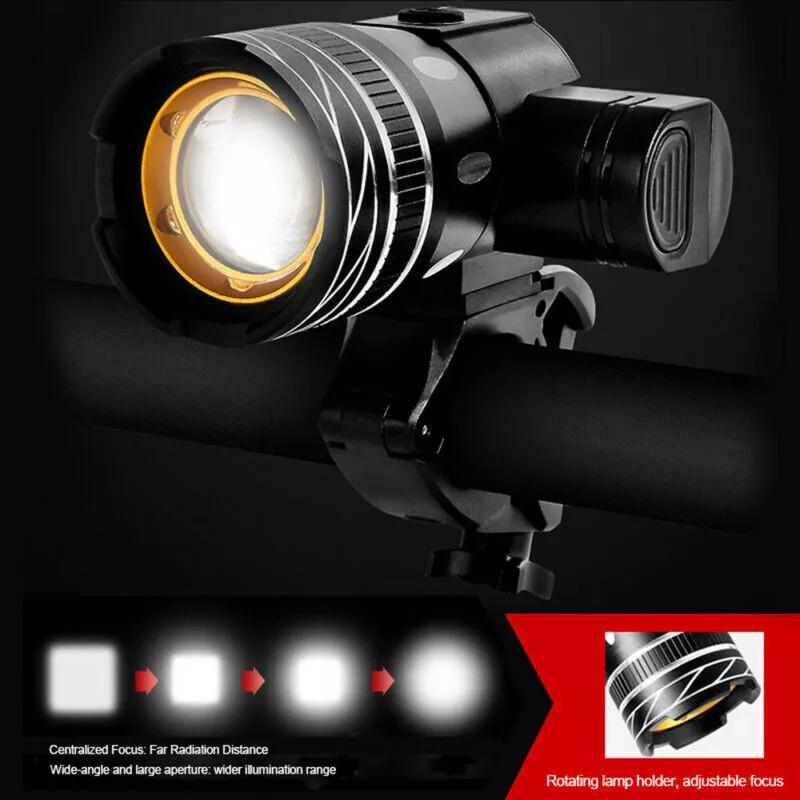 Rechargeable Led Mountain Bike Lights 50000lm Bicycle Torch Front And Rear Lamp