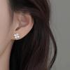 Surgical Simple Silver Four-Leaf Clover Earring Ball Earrings S925
