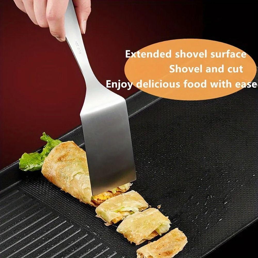 1 Stück Neuer Edelstahl Grillwender Metall BBQ Kochschaufel Kleine Bratspachtel